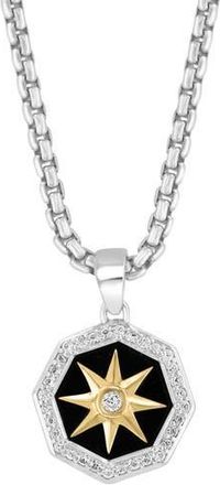 Effy Mixed Metal Onyx & Sapphire Pendant Necklace in Black at Nordstrom Rack, Size 24