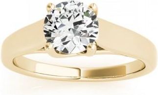Allurez Lucida Solitaire Cathedral Engagement Ring 18k Yellow Gold