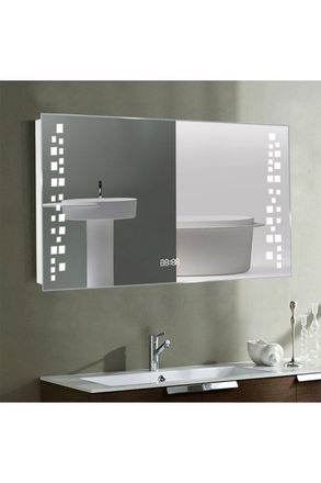 Living and Home Wall Mounted Fog-Free LED Horizontal Bathroom Mirror