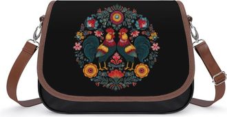 Generic Polish Floral Folk Art Rooster Fashion Womens Crossbody Bags Novelty Handbag Shoulder Bag Purse
