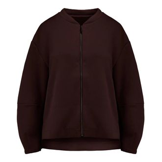 Bomboogie Felpa con zip in tessuto scuba - - Sweatshirts & Hoodies - Donna - Marrone - S