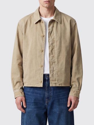 Auralee Giacca a camicia in cotone a maniche lunghe con tasche America