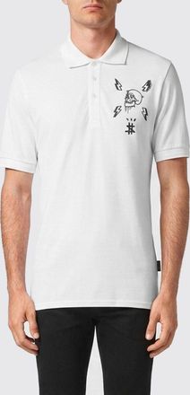 Philipp Plein Polo slim fit in cotone con stampa Skull e logo