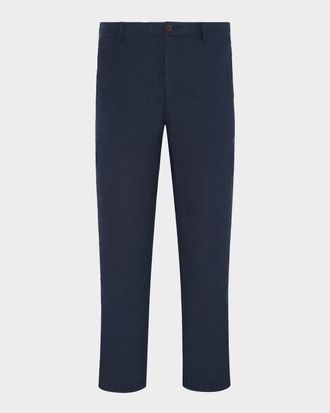 Onia Men & apos;s Stretch Linen Flat-Front Trousers