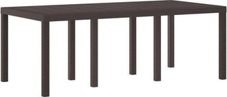 vidaXL Mesa De Jard&iacute;n Marr&oacute;n 200 X 100 X 73 Cm Rat&aacute;n Sint&eacute;tico Vidaxl