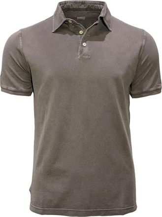 Fedeli Graniet Polo met Korte Mouwen - Heren - Polos - Bruin - L - Katoen - Tops