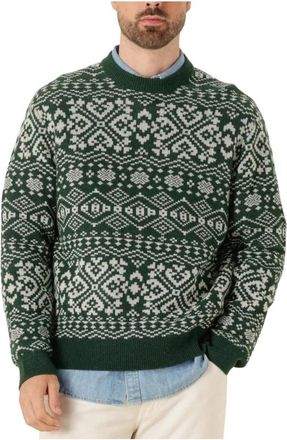 Selected Slhholger LS Knit Jaquard Crew Neck - Heren - Ronde hals truien - Veelkleurig - 2XL - Nylon - Truien & Vesten