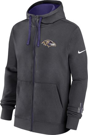 Nike Baltimore Ravens Playbook Page Club Nike Mens NFL Full-Zip Hoodie in Grey | 01NC0EHQ8G-YYQ