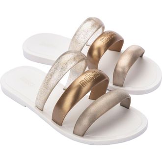 Melissa Eclipse Slide Sandal in Bronze/Golden/White at Nordstrom Rack, Size 10