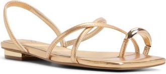 Aldo Synthesa Toe Loop Sandal in Gold at Nordstrom, Size 8.5