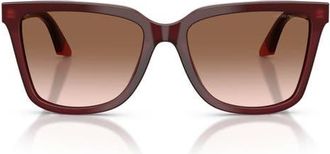 Emporio Armani 55mm Irregular Sunglasses in Shiny Opal Bordeaux/Pink at Nordstrom