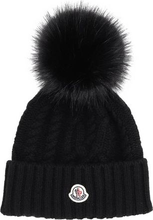 Moncler Cable-knit Pom-pom Beanie Hat