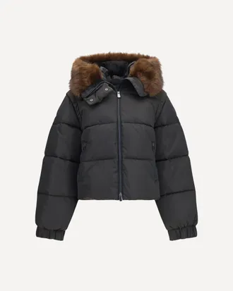 Pinko Godetia padded Down Jacket with faux fur Female 40