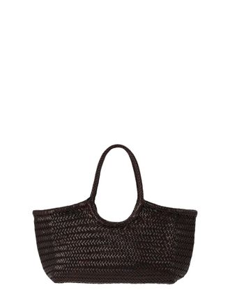 Dragon Diffusion Spacious Woven Leather Tote Bag with Braided Detailing
