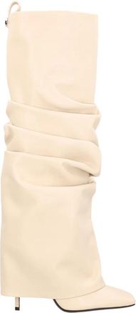 The Attico Rea Tube Laarzen - Dames - Laarzen met Hak - Wit - 41 EU - Leer - Schoenen