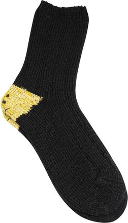 KAPITAL Calzini Rainbowy Happy Heel - Nero