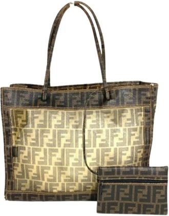 Fendi Pre-owned Tote Bags, female, Brown, Size: ONE SIZE Pre-owned Zucca Tote Bag