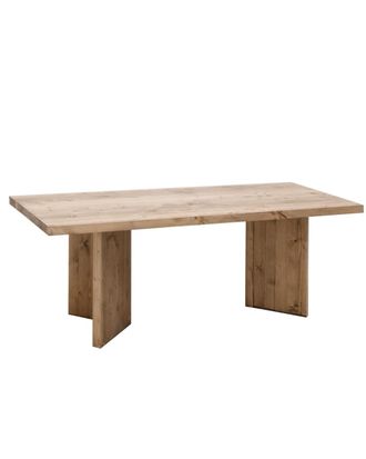 Deco Wood Mesa de centro de madera maciza en tono roble oscuro de 120x50cm