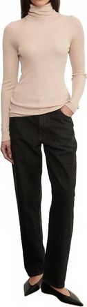 Enza Costa Silk Sweater Layering Turtleneck Sweater In Jute