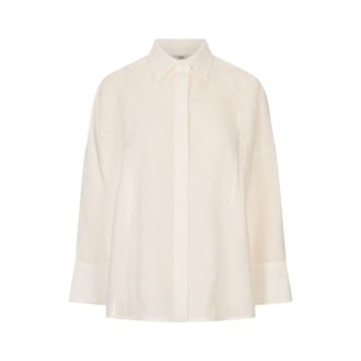 Fabiana Filippi Shirts, female, White, Size: M Cropped Shirt in Linen Canvas