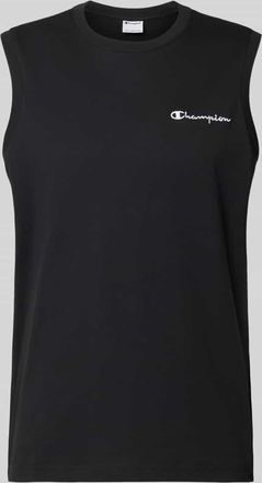 Champion Top mit Label-Stitching und Rundhalsausschnitt in Black, Gr&ouml;&szlig;e XXL