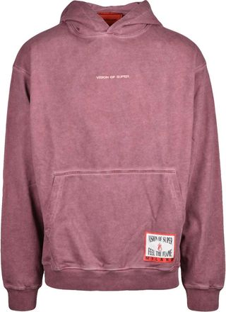 Vision Of Super Antique Pink Relaxed Fit Hooded Cotton Sweatshirt