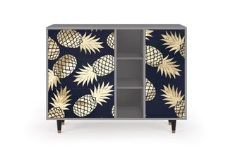 StoryZ Aparador azul y amarillo 3 cajones y 1 puerta L 125 cm