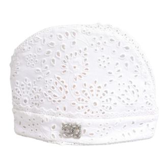 Dolce & Gabbana Embroidered DG Crystal Headwear Hat - Dames - Hoeden - Wit - ONE Size - Katoen - Accessoires