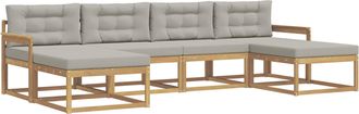 vidaXL Conjunto De Sof&aacute;s De Exterior 6 Uds. Blanco Y Gris Claro Vidaxl
