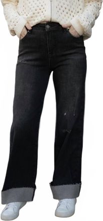 Elan Cuffed Denim Jeans In Grey