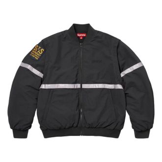 SUPREME SS26 Zip-Off Sleeve Reflective Stripe Jacket Black SUP-SS26-137-BLK