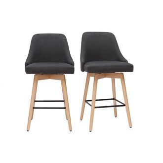 Miliboo Miliboo - Taburetes De Bar N&oacute;rdicos Giratorios Gris Oscuro A65 Cm (lote De 2) Hasta
