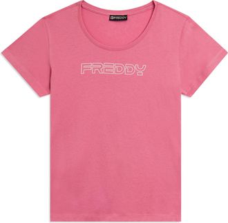 Freddy T-shirt Manica Corta con Logo FREDDY in Outline Glitter