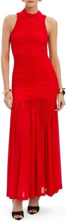 Bardot Orlana Mesh Maxi Dress in Fire Red at Nordstrom, Size 2