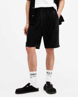 AllSaints Recycled Polyester Felix Relaxed Fit Towel Shorts, Size: S