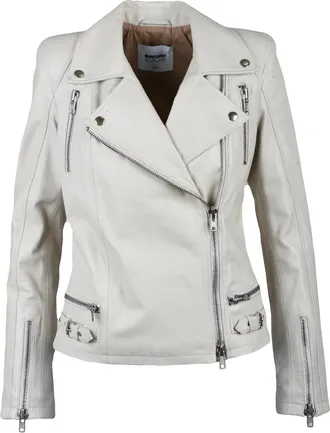Sword 6.6.44 White Leather Biker Jacket
