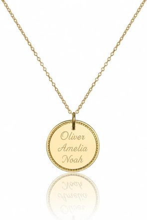 Lily & Roo Gold Large Personalised Rope Disc Necklace