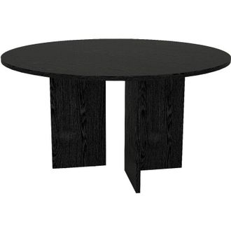 Vente-Unique Tavolo da pranzo rotondo 6 persone Nero - TOPANIA