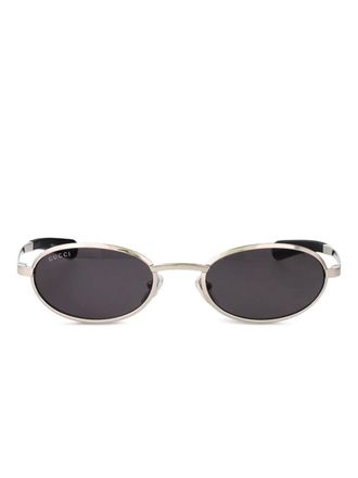 Gucci oval-frame sunglasses - Silver