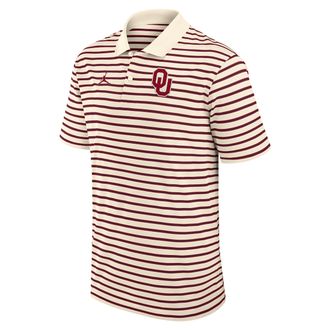 Nike Jordan Mens Oklahoma Striped Jordan Brand Dri-FIT College Polo in Brown | 0JLX0F2COKN-QX7