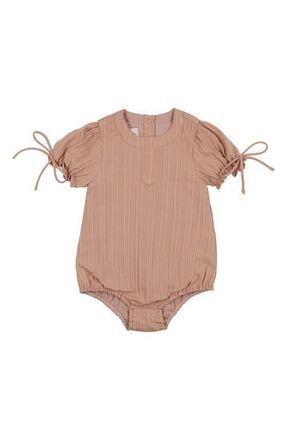 Maniere Kids Stripe Romper in Mauve at Nordstrom, Size 18M