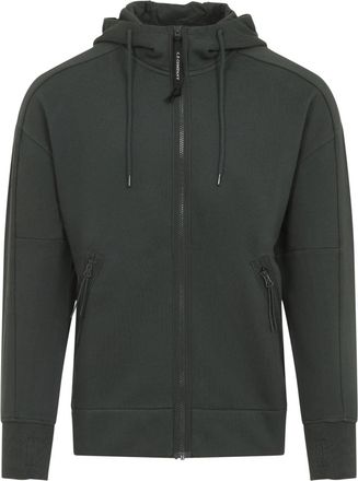 C.P. Company Grey Open Cotton Hoodie-Uomo