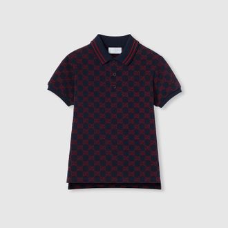 Gucci Kids - GG Cotton Polo Shirt, Size 10 years, Blue