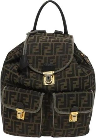 Fendi Pre-owned Canvas backpacks - Dames - Vintage Rugzakken - Bruin - ONE Size - Leer - Vintage