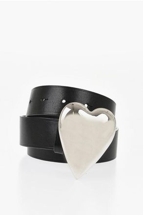 Dsquared2 3.5cm Leather Belt with Heart-Shaped Metal Buckle size 75