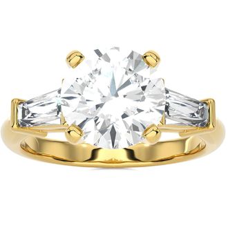 Pompeii3 Certified 2 5/8Ct 3-Stone Baguette Diamond Engagement Ring 14k Gold Lab Grown