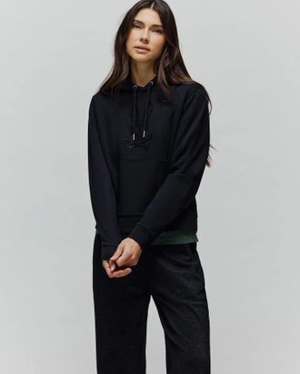 Psycho Bunny WoMens Roux Sequin French Terry Hoodie 001 BLACK / XS