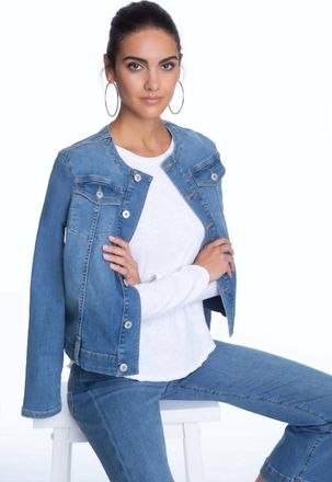 Elliott Lauren Collarless Jacket In Denim