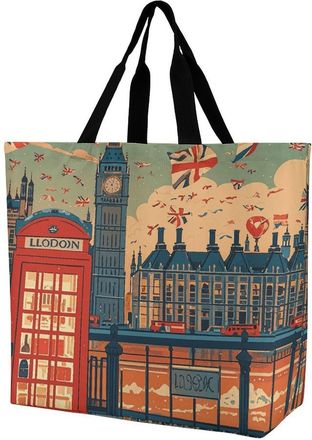 Generic I Like London Handbag Waterproof Women Handbag Reusable Shoulder Bags For Daily Use Travel Beach