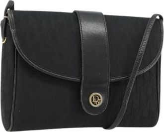 Dior Pre-owned Vintage Trotter Shoulder Bag - Dames - Vintage Schoudertas - Zwart - ONE Size - Leer - Vintage